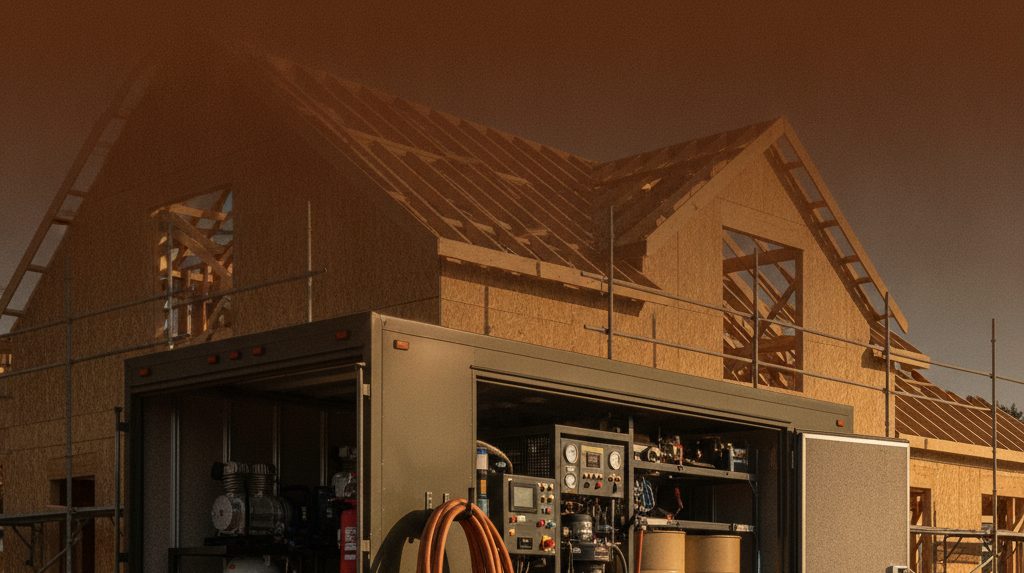 Spray foam rig and equipment lineup for a contractor evaluating what to buy